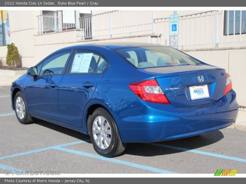 Dyno Blue Pearl / Gray 2012 Honda Civic LX Sedan