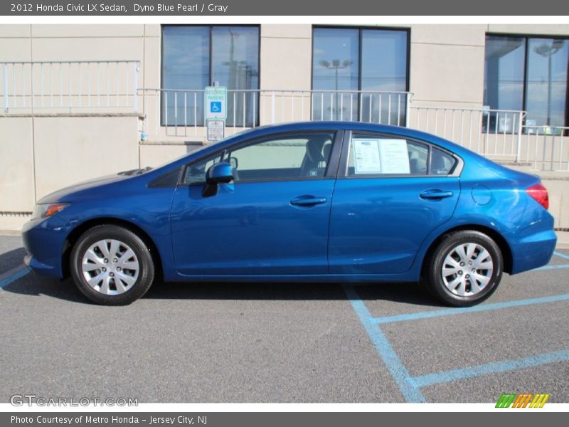 Dyno Blue Pearl / Gray 2012 Honda Civic LX Sedan