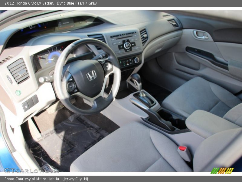 Dyno Blue Pearl / Gray 2012 Honda Civic LX Sedan