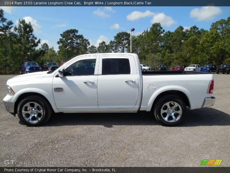 Bright White / Longhorn Black/Cattle Tan 2014 Ram 1500 Laramie Longhorn Crew Cab