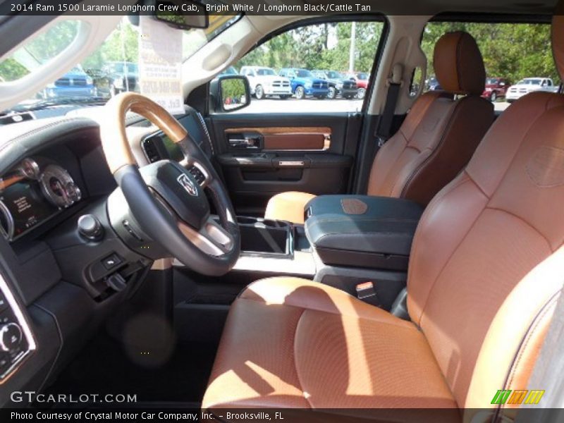 Bright White / Longhorn Black/Cattle Tan 2014 Ram 1500 Laramie Longhorn Crew Cab