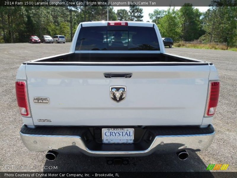 Bright White / Longhorn Black/Cattle Tan 2014 Ram 1500 Laramie Longhorn Crew Cab