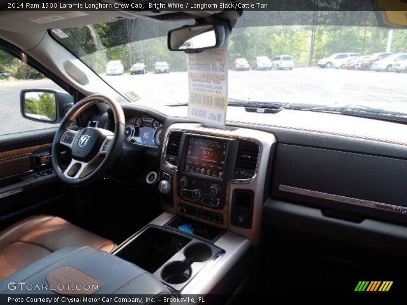 Bright White / Longhorn Black/Cattle Tan 2014 Ram 1500 Laramie Longhorn Crew Cab