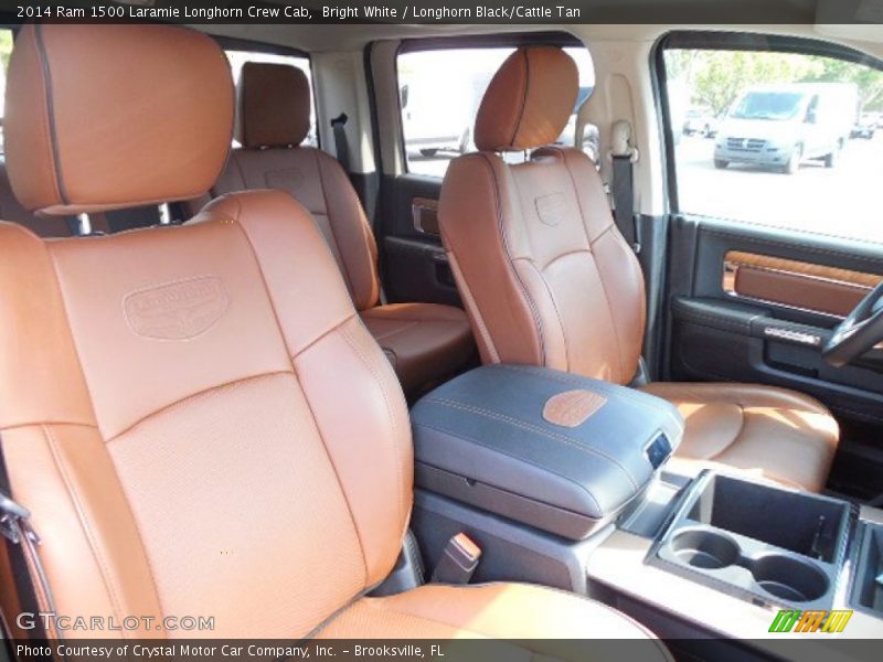 Bright White / Longhorn Black/Cattle Tan 2014 Ram 1500 Laramie Longhorn Crew Cab