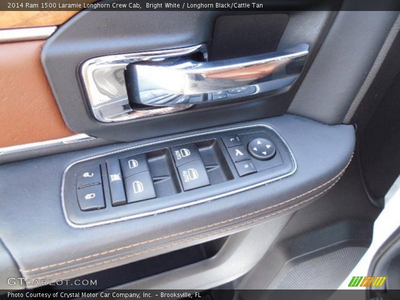 Bright White / Longhorn Black/Cattle Tan 2014 Ram 1500 Laramie Longhorn Crew Cab