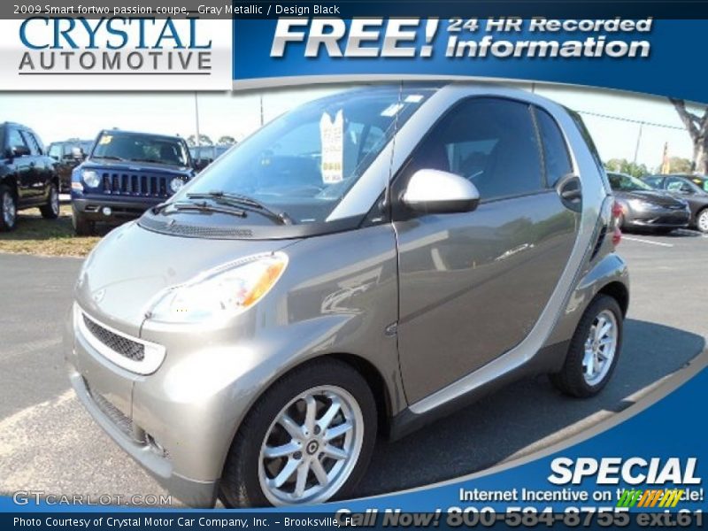 Gray Metallic / Design Black 2009 Smart fortwo passion coupe
