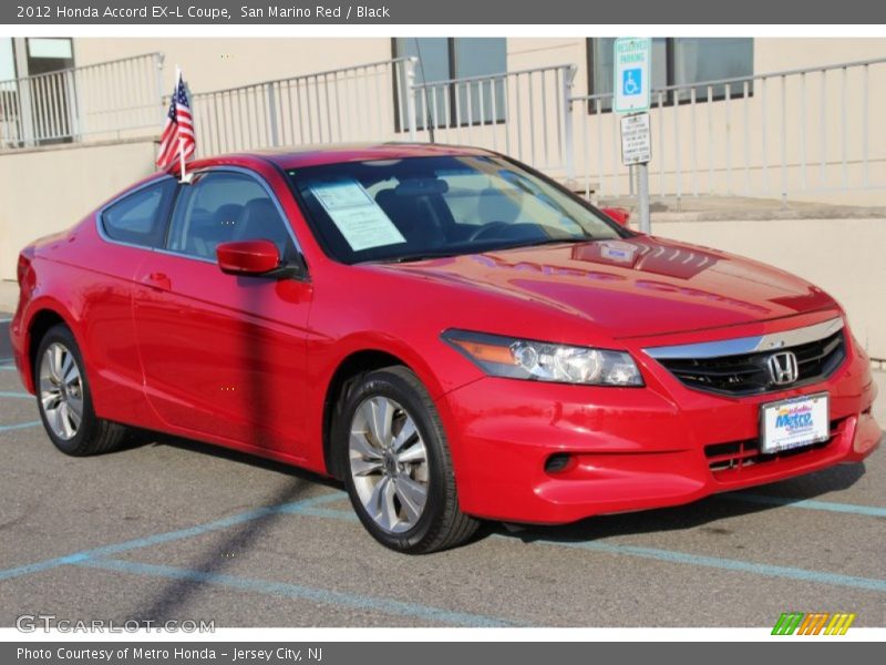 San Marino Red / Black 2012 Honda Accord EX-L Coupe