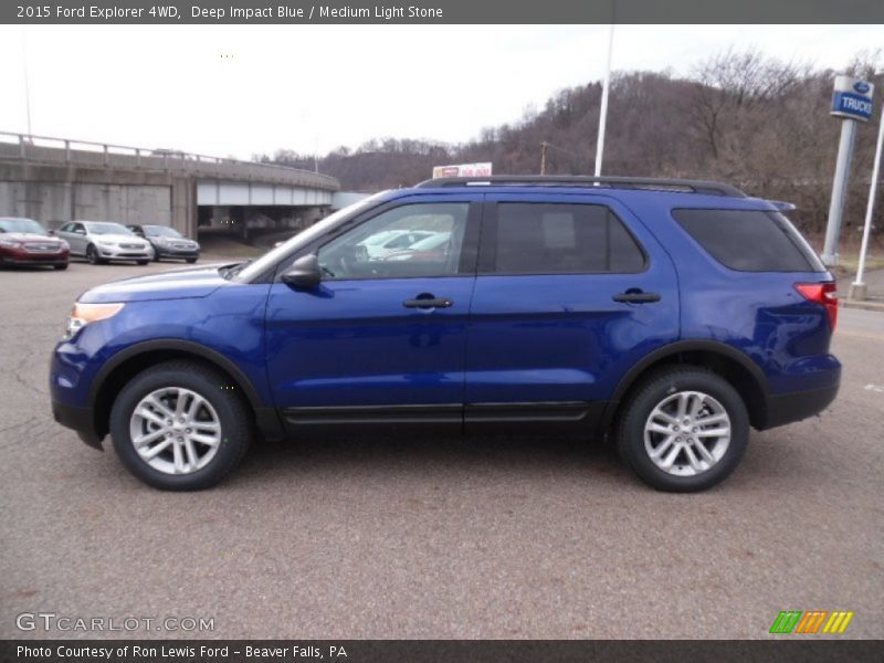 Deep Impact Blue / Medium Light Stone 2015 Ford Explorer 4WD