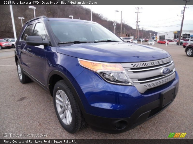 Deep Impact Blue / Medium Light Stone 2015 Ford Explorer 4WD