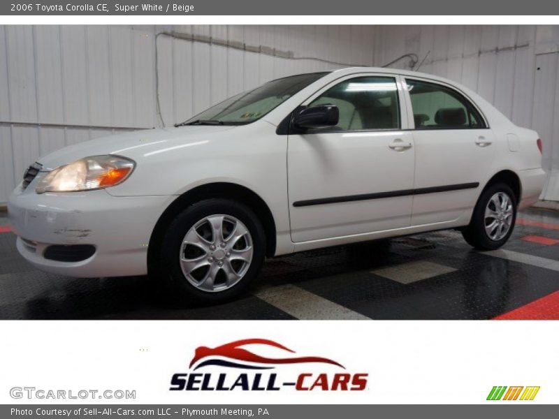 Super White / Beige 2006 Toyota Corolla CE