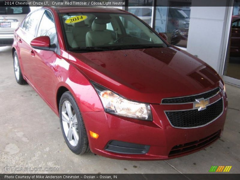 Crystal Red Tintcoat / Cocoa/Light Neutral 2014 Chevrolet Cruze LT