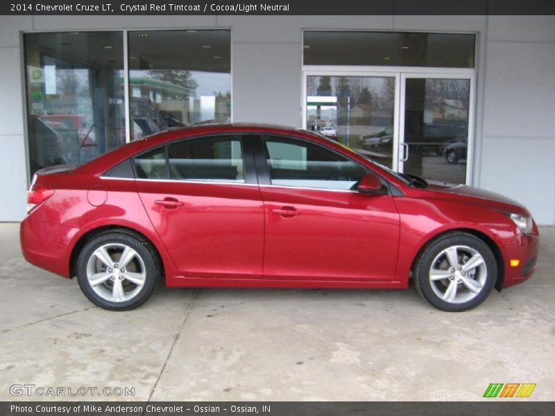 Crystal Red Tintcoat / Cocoa/Light Neutral 2014 Chevrolet Cruze LT