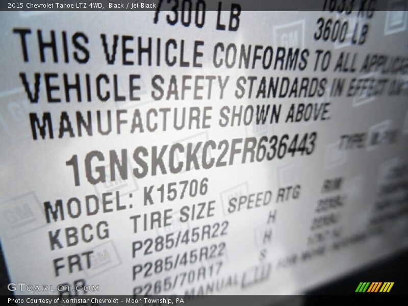 Black / Jet Black 2015 Chevrolet Tahoe LTZ 4WD