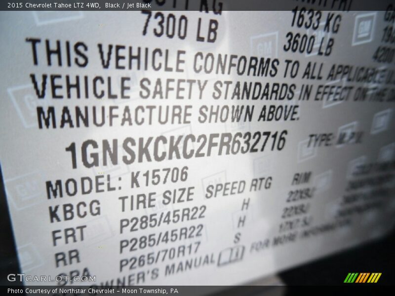 Black / Jet Black 2015 Chevrolet Tahoe LTZ 4WD