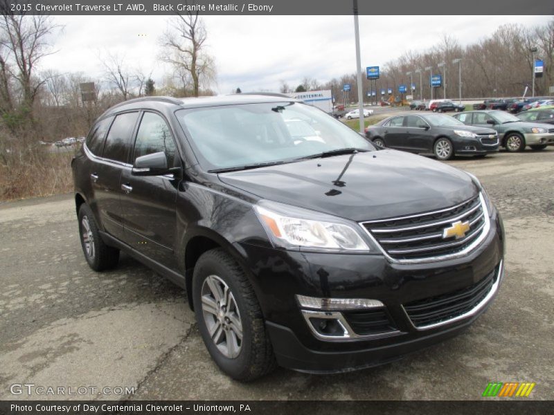 Black Granite Metallic / Ebony 2015 Chevrolet Traverse LT AWD