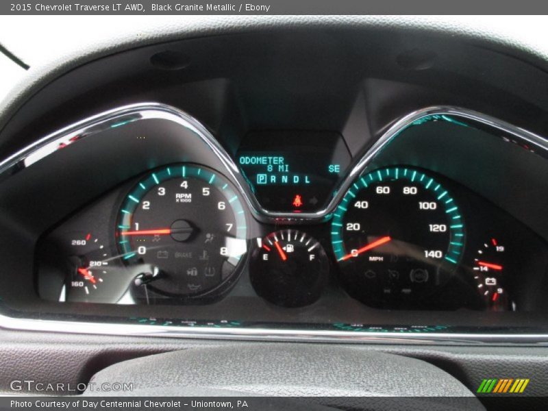 Black Granite Metallic / Ebony 2015 Chevrolet Traverse LT AWD