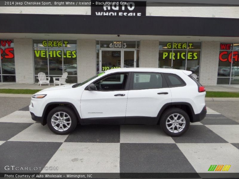 Bright White / Iceland - Black/Iceland Gray 2014 Jeep Cherokee Sport