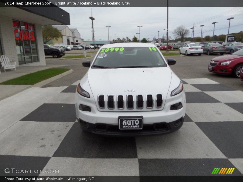 Bright White / Iceland - Black/Iceland Gray 2014 Jeep Cherokee Sport