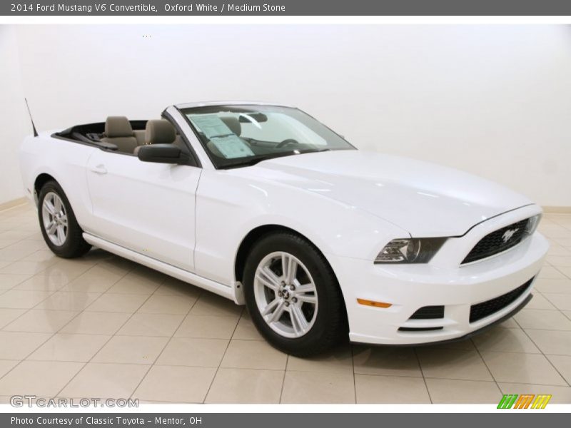 Oxford White / Medium Stone 2014 Ford Mustang V6 Convertible