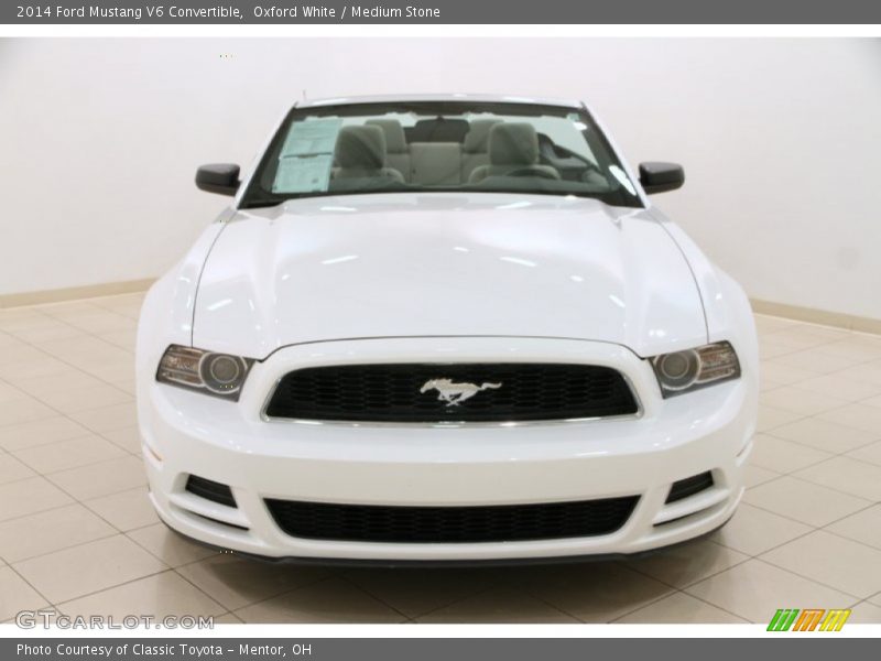 Oxford White / Medium Stone 2014 Ford Mustang V6 Convertible