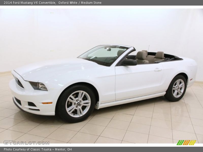 Oxford White / Medium Stone 2014 Ford Mustang V6 Convertible