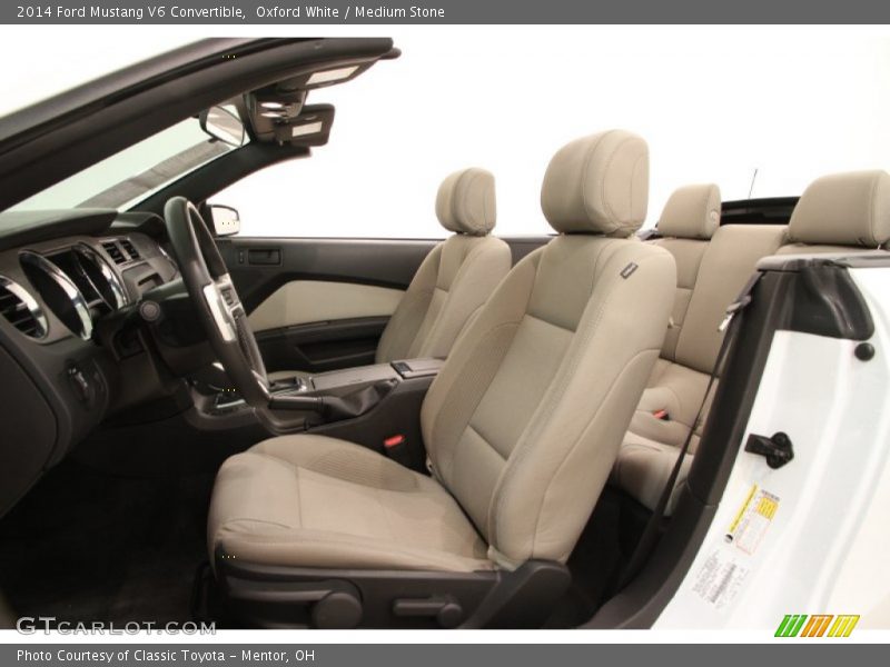Oxford White / Medium Stone 2014 Ford Mustang V6 Convertible