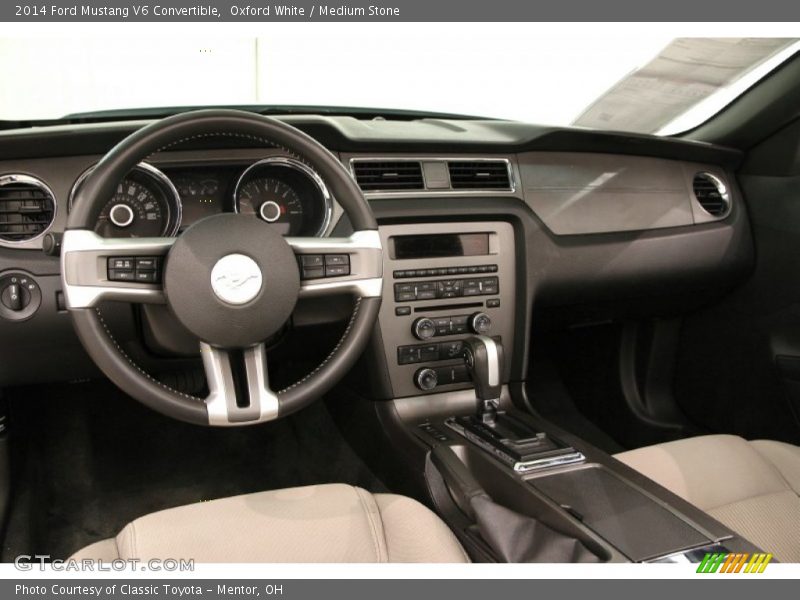Oxford White / Medium Stone 2014 Ford Mustang V6 Convertible