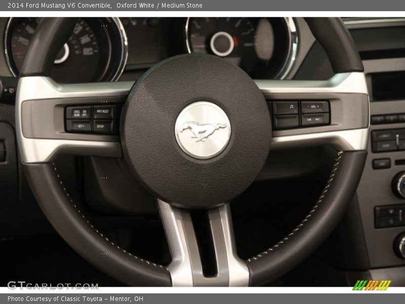 Oxford White / Medium Stone 2014 Ford Mustang V6 Convertible