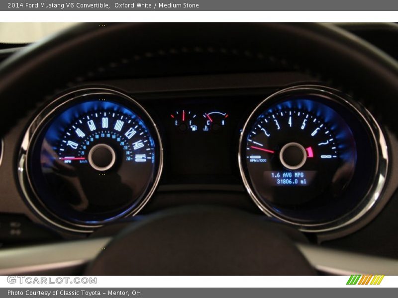 Oxford White / Medium Stone 2014 Ford Mustang V6 Convertible
