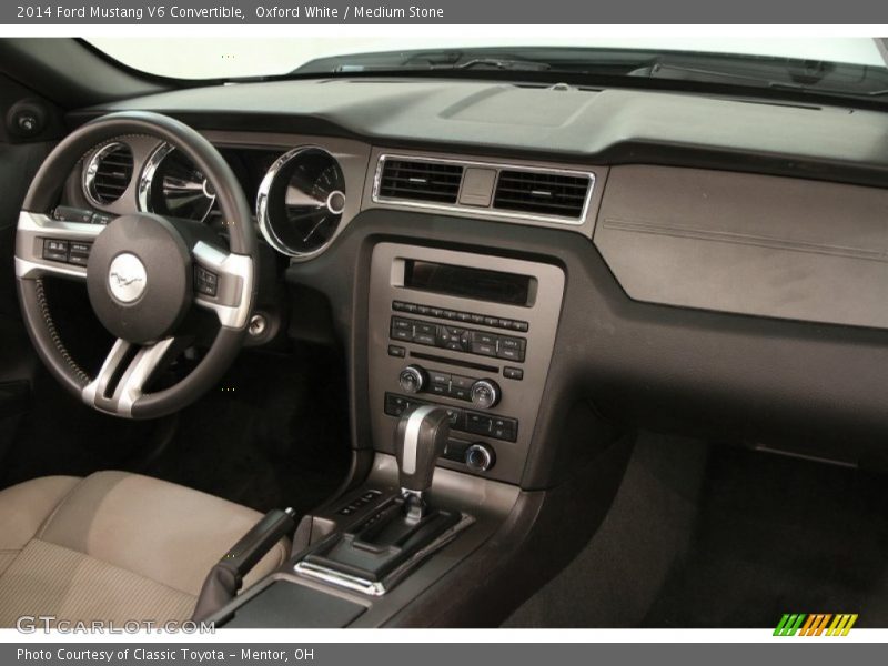 Oxford White / Medium Stone 2014 Ford Mustang V6 Convertible