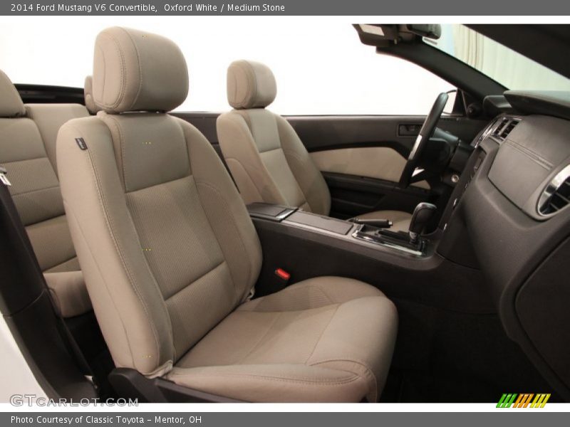Oxford White / Medium Stone 2014 Ford Mustang V6 Convertible