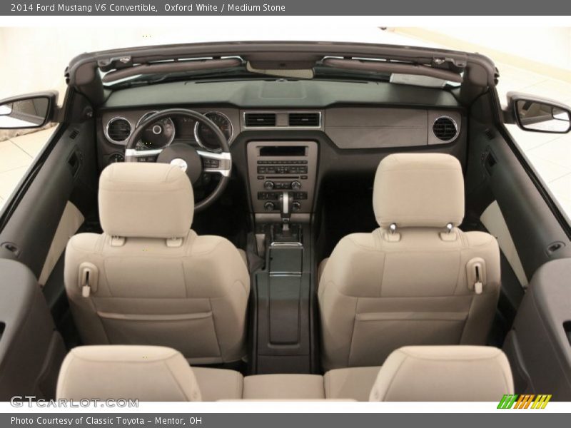 Oxford White / Medium Stone 2014 Ford Mustang V6 Convertible