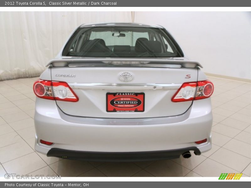 Classic Silver Metallic / Dark Charcoal 2012 Toyota Corolla S