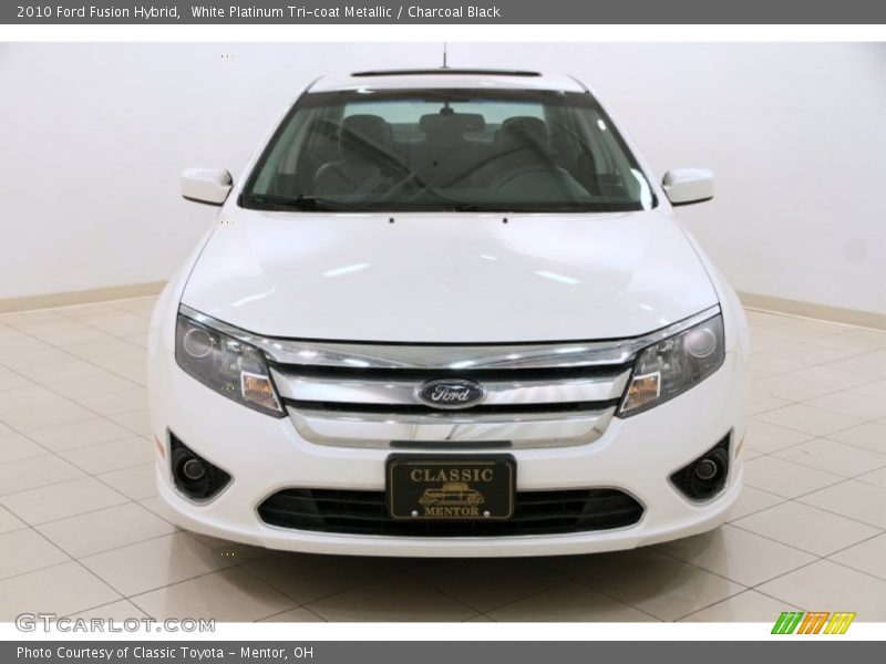 White Platinum Tri-coat Metallic / Charcoal Black 2010 Ford Fusion Hybrid