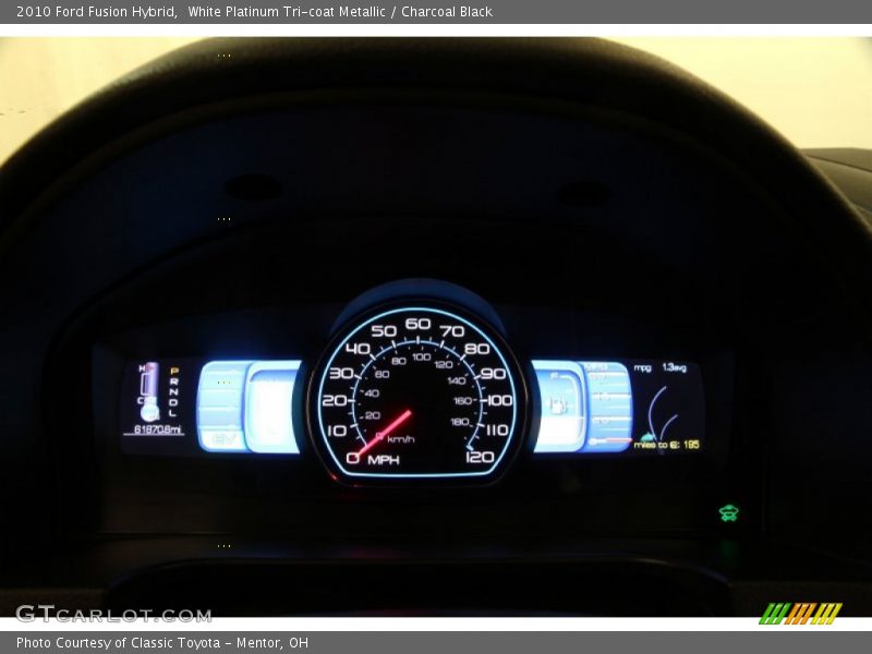 White Platinum Tri-coat Metallic / Charcoal Black 2010 Ford Fusion Hybrid