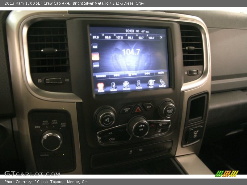 Bright Silver Metallic / Black/Diesel Gray 2013 Ram 1500 SLT Crew Cab 4x4