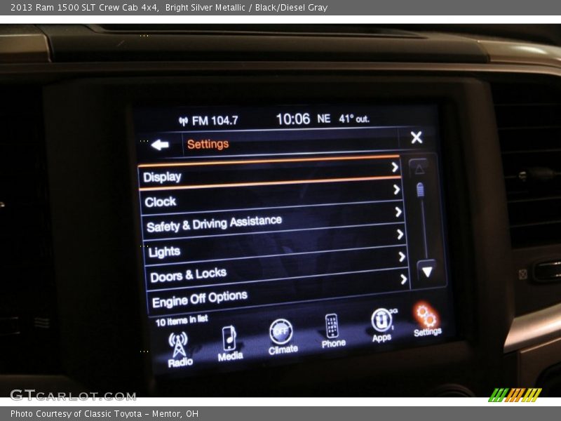 Bright Silver Metallic / Black/Diesel Gray 2013 Ram 1500 SLT Crew Cab 4x4