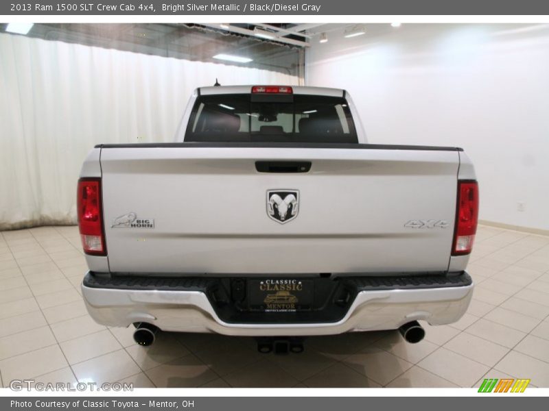 Bright Silver Metallic / Black/Diesel Gray 2013 Ram 1500 SLT Crew Cab 4x4