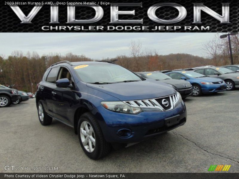 Deep Sapphire Metallic / Beige 2009 Nissan Murano S AWD