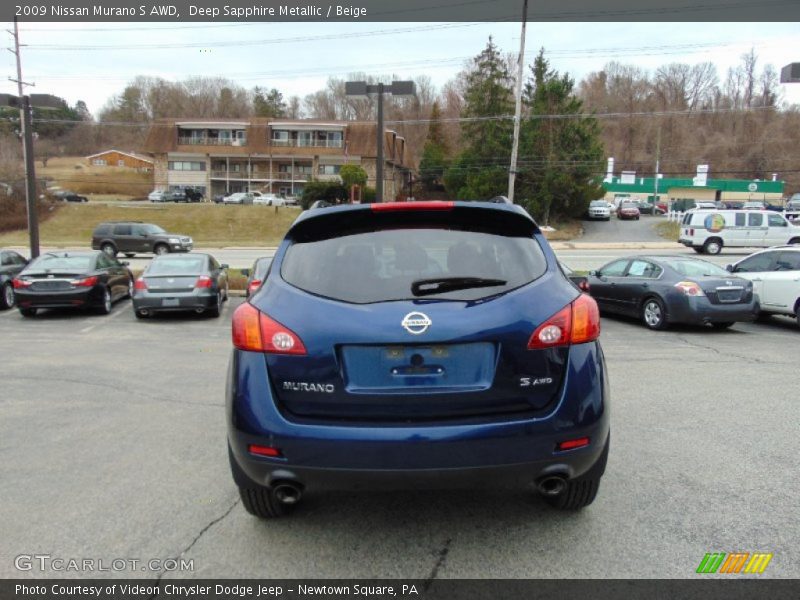Deep Sapphire Metallic / Beige 2009 Nissan Murano S AWD