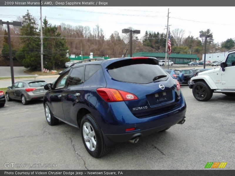 Deep Sapphire Metallic / Beige 2009 Nissan Murano S AWD