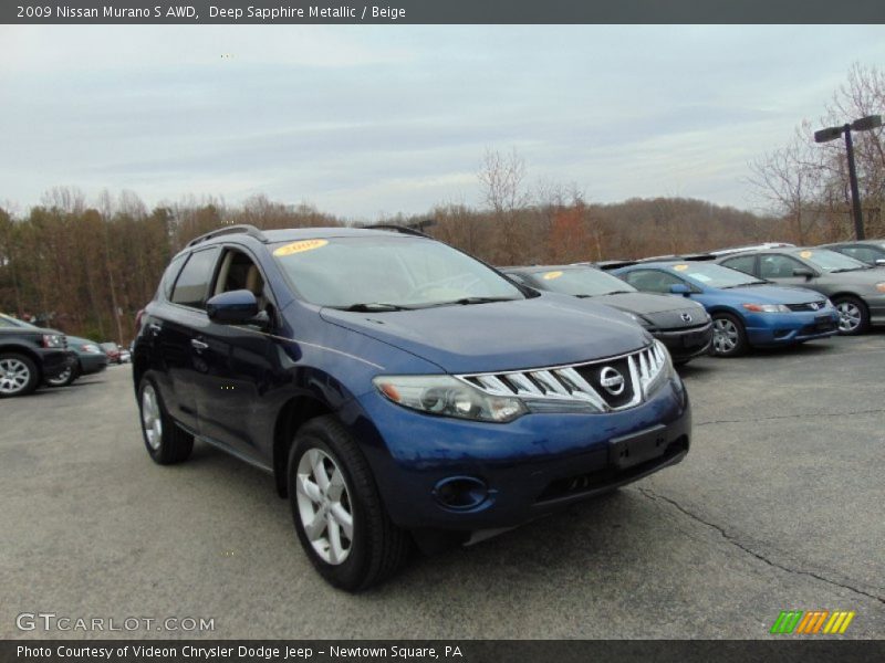 Deep Sapphire Metallic / Beige 2009 Nissan Murano S AWD