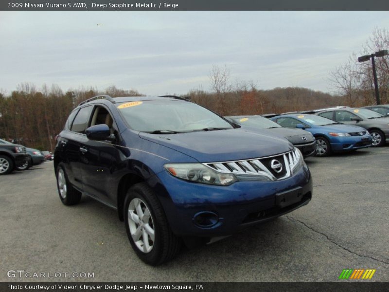 Deep Sapphire Metallic / Beige 2009 Nissan Murano S AWD