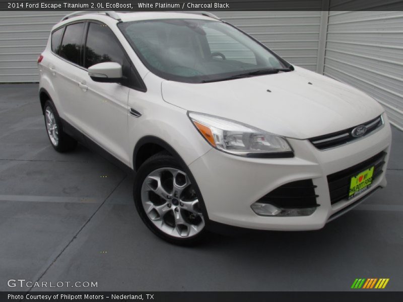 White Platinum / Charcoal Black 2014 Ford Escape Titanium 2.0L EcoBoost