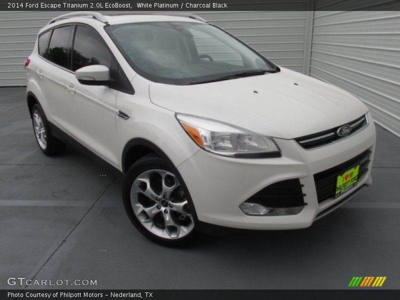 White Platinum / Charcoal Black 2014 Ford Escape Titanium 2.0L EcoBoost