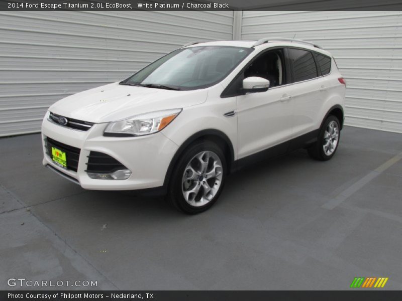 White Platinum / Charcoal Black 2014 Ford Escape Titanium 2.0L EcoBoost