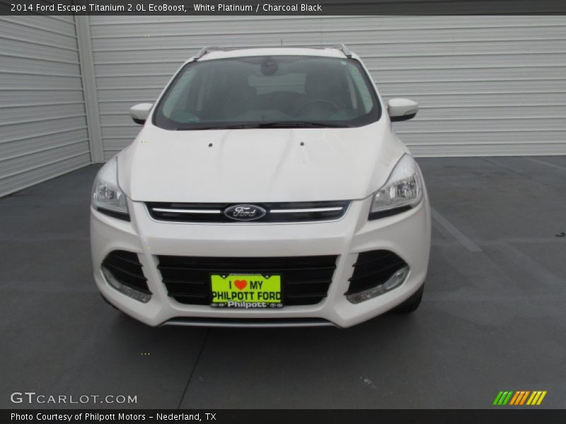 White Platinum / Charcoal Black 2014 Ford Escape Titanium 2.0L EcoBoost