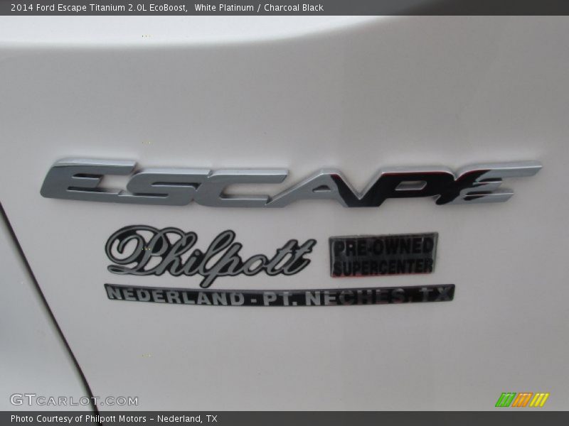 White Platinum / Charcoal Black 2014 Ford Escape Titanium 2.0L EcoBoost