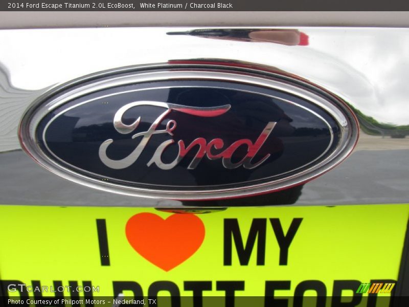 White Platinum / Charcoal Black 2014 Ford Escape Titanium 2.0L EcoBoost