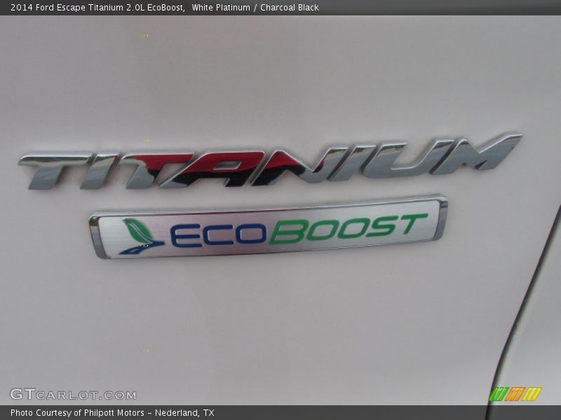 White Platinum / Charcoal Black 2014 Ford Escape Titanium 2.0L EcoBoost